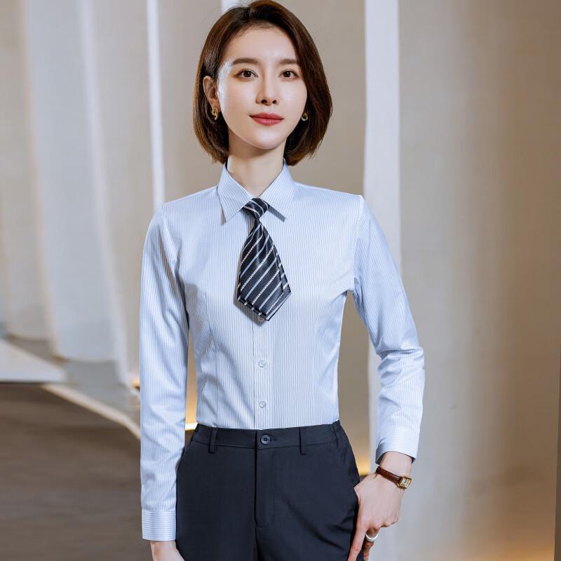 Teloman Unisex Wrinkle-Free Striped Business Shirt