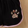 Girls Summer 2Pcs Outfit Cute Cartoon Print Crew Neck Short Sleeve Top and Shorts Set