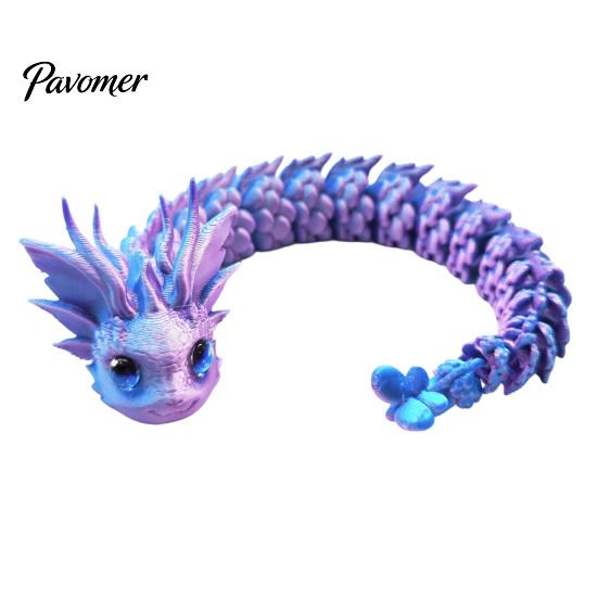 3D Printed Dragon Articulated Fidget Toy, Cute Ornaments, Desk Objects for Focus Decor Stress Relief Toy Adults, Fantasy Collectible Gift Sensory Toys
