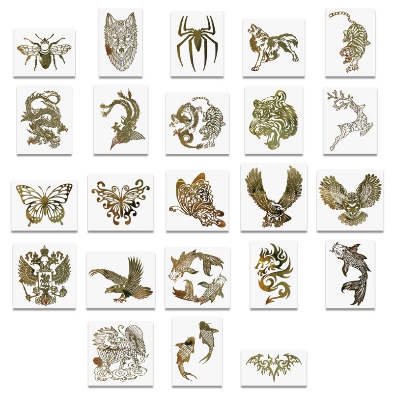 5Sheets Elegant Butterfly Metal Stickers Resin Mold Fillers Jewelry Making Materials Filling Epoxy Resin Supplies