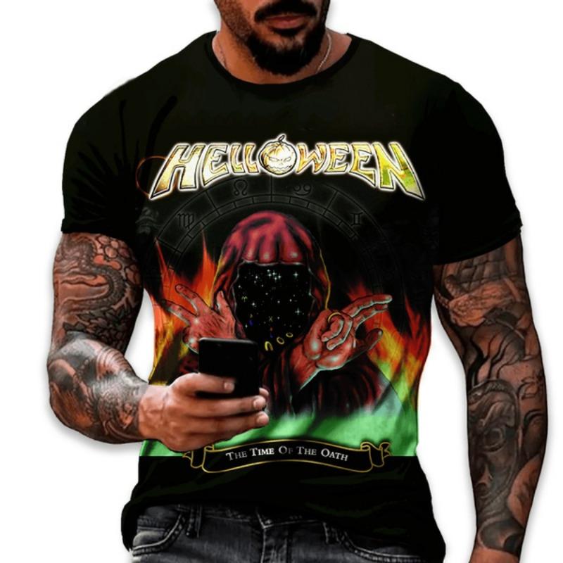 

Rock Band Helloween 3D Print T-Shirts Men Women Casual Hip Hop Short Sleeve T Shirt Tops Y2K Harajuku XXXL