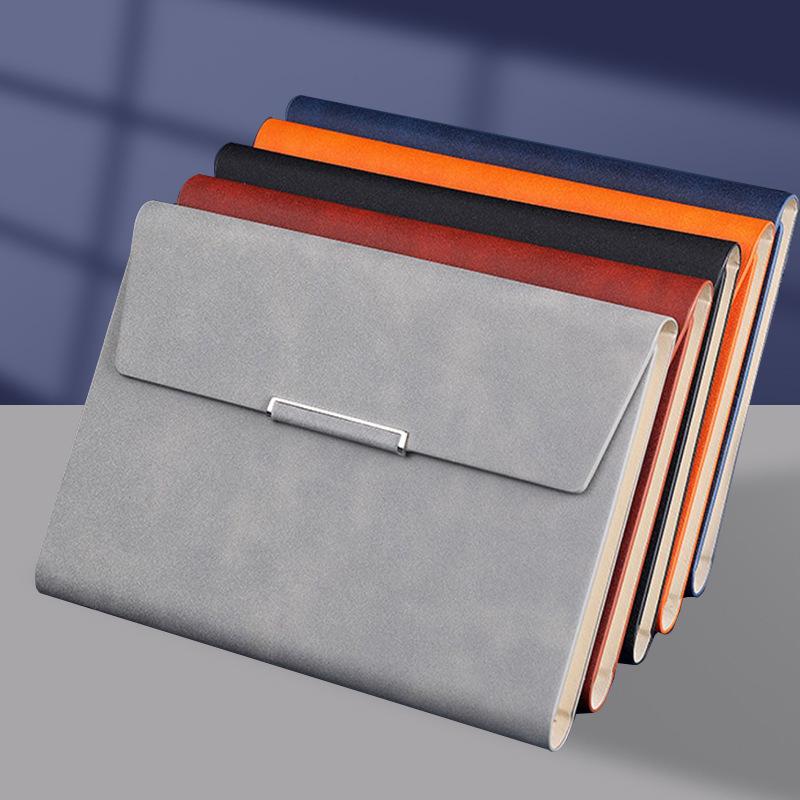 Magnetic Buckle PU Leather Business Notebook with Card Slot - Retro Style, Thickened Pages, Printable Stationery