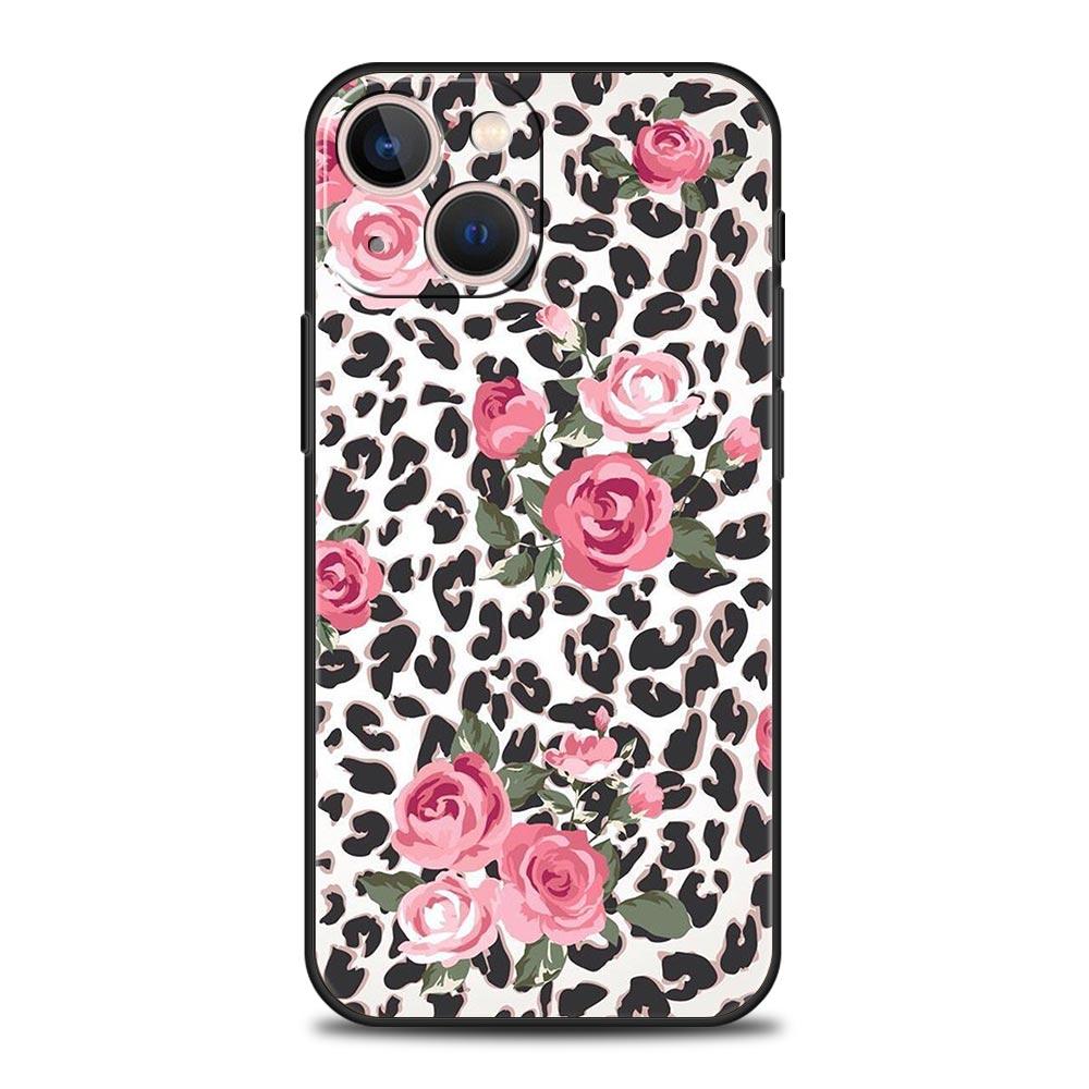 Modny tygrysi leopardzi wzór kwiatowy na iPhone 11 12 13 15 14 Pro Max etui na telefon X XR XS 7 8 Plus SE 2020 luksusowy pokrowiec Funda