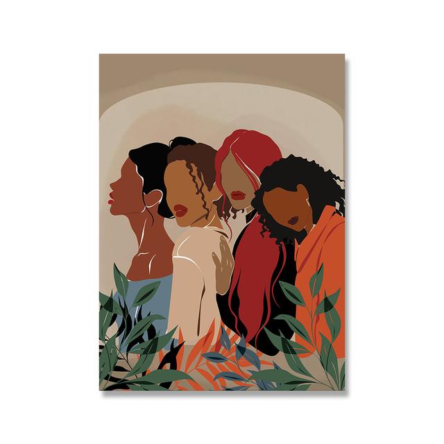 

Африканская женщина, живопись, принты на холсте, черная девушка, волшебная Настенная картина, скандинавская иллюстрация, постеры для гостиной, домашний декор 21*30cm