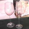 Nordic Pink Lead-Free Crystal Wine Glasses Large Capacity Vertical Stripes Goblet Champagne Cup for Household Barware Set