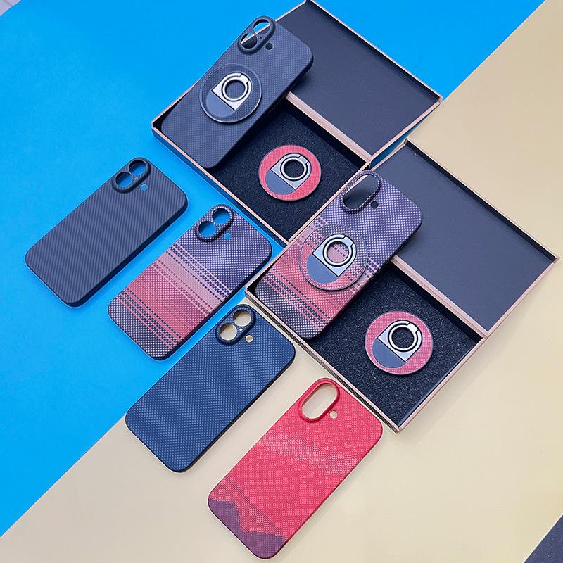 Apple iPhone 17 Ultra-thin Kevlar Case with Magnetic Suction, Alloy Frame, Aramid Fiber, and Half-wrapped Design