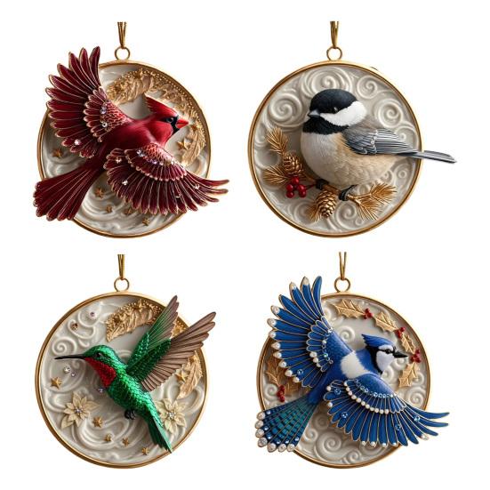 Ornamenti per Uccelli in Acrilico Decorazione da Appendere in Auto Albero di Natale Specchietto Retrovisore Decorazione Regalo Artigianale per Amanti degli Uccelli