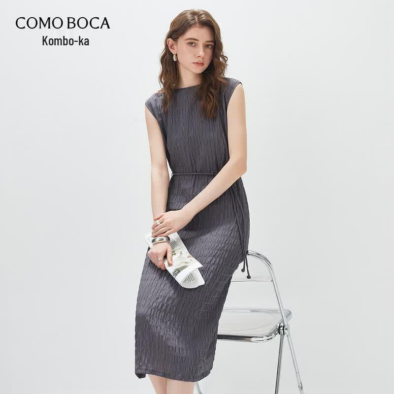Kemeng Boca 2026 S/S Mulberry Silk Textured Sleeveless Dress S