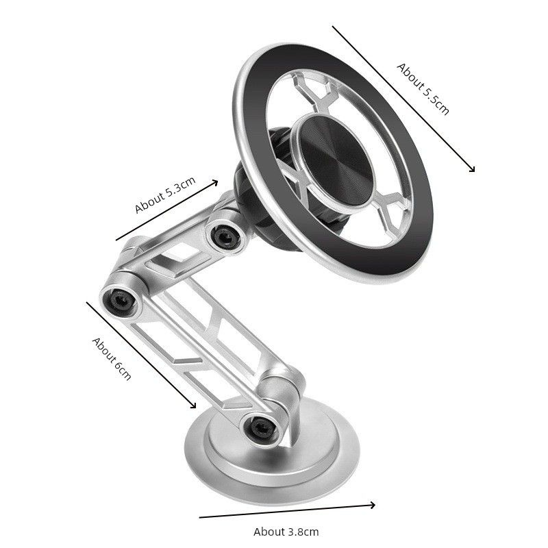 Factory Direct Sale Car Mount Magnetic Holder Mechanical Arm Magsafe Rotating Dashboard Car Navigation Phone Holder G188: Silver Robotic Arm