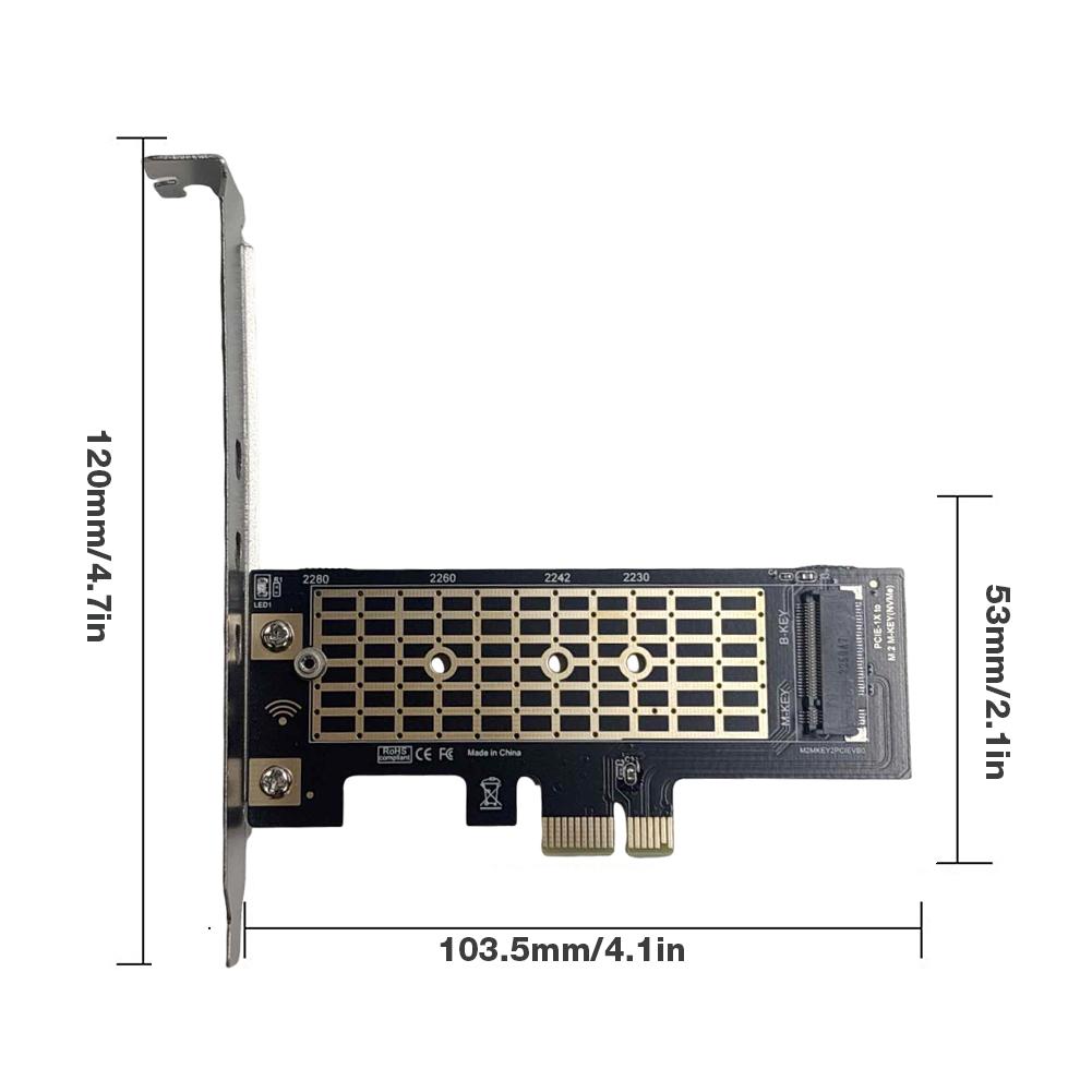 M.2 NVME SSD To PCIe 3.0 X1 Adapter Card 8Gbps SSD PCIE X1 Expansion Card M Key PCIe NVMe SSD Converter for Desktop