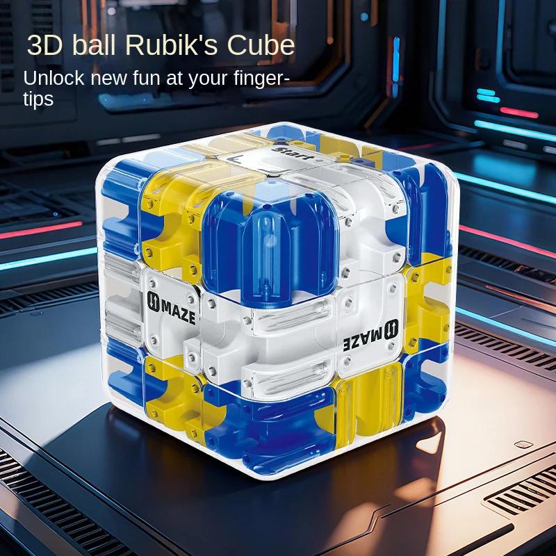 3D bludiště magická kostka Fidget hračka Kreativní antistresová magická kostka Vrchol Hračka na procvičení mozku Logická skládačka Hračky na párty Vánoční dárek