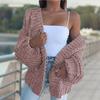 Women's Long Sleeve Batwing Cardigan Sweater - Plush, Loose, Plus Size Knitted Outerwear