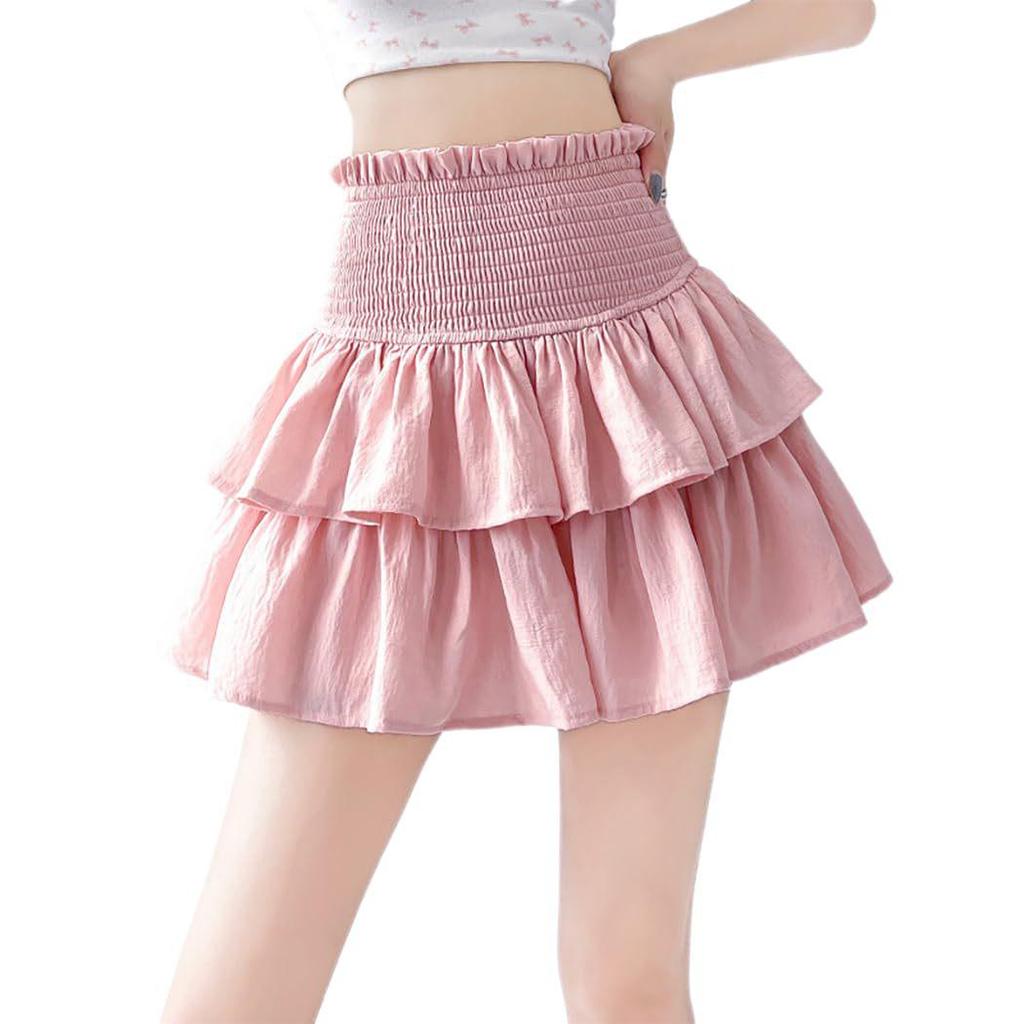 Women's High Waist White Puffy Skirt - Spring/Autumn 2025, Sweet Ballet Cake Style