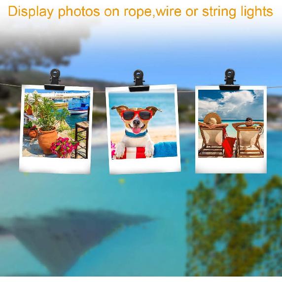 Coideal Small Bulldog Paper Clips - 120 Pcs Mini Black Metal Hinge Bull Clips 22mm Tiny Binder Paper Clamps for Pictures, Photos