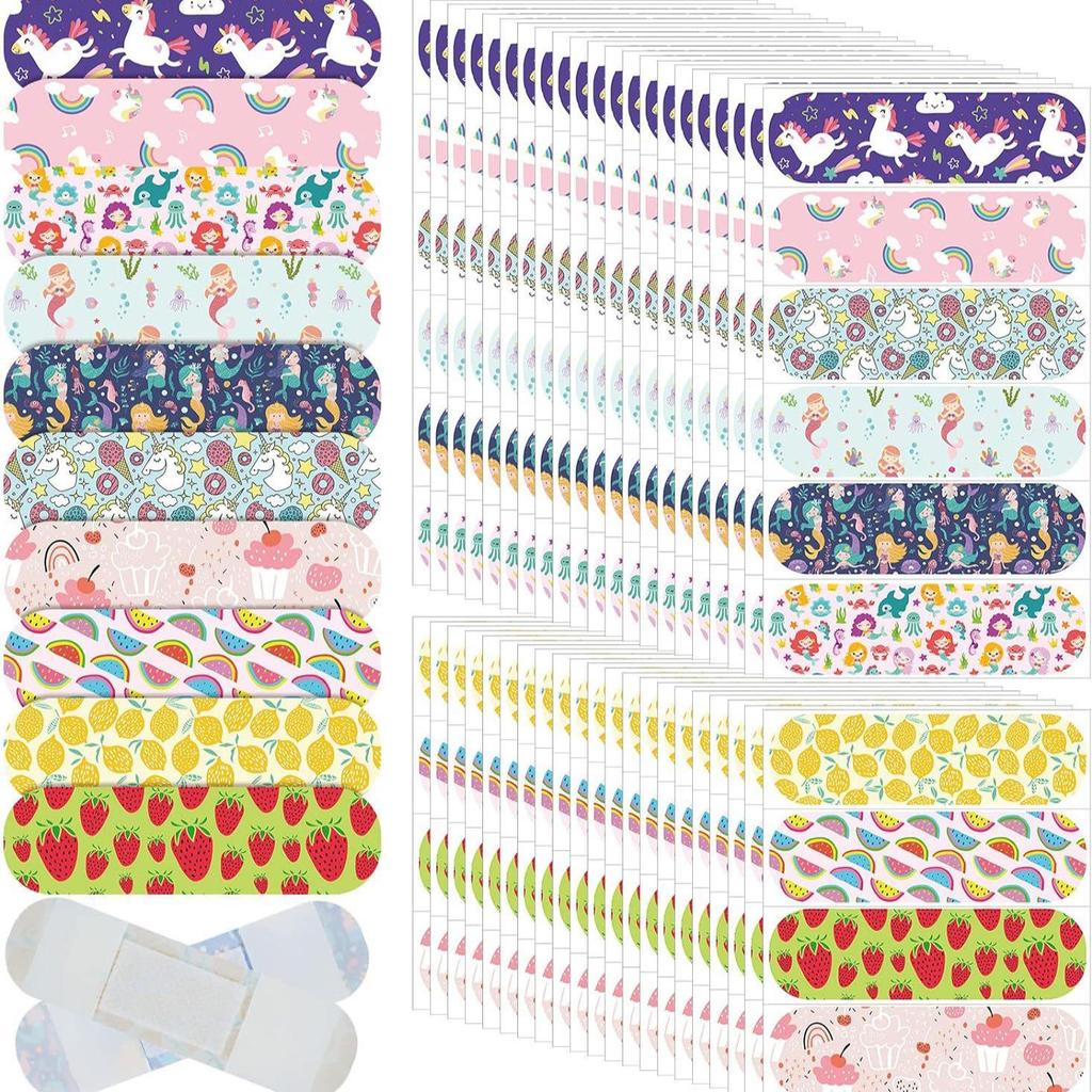Waterproof Cartoon Band-Aids for Kids - Colorful, Breathable, Elastic Plasters