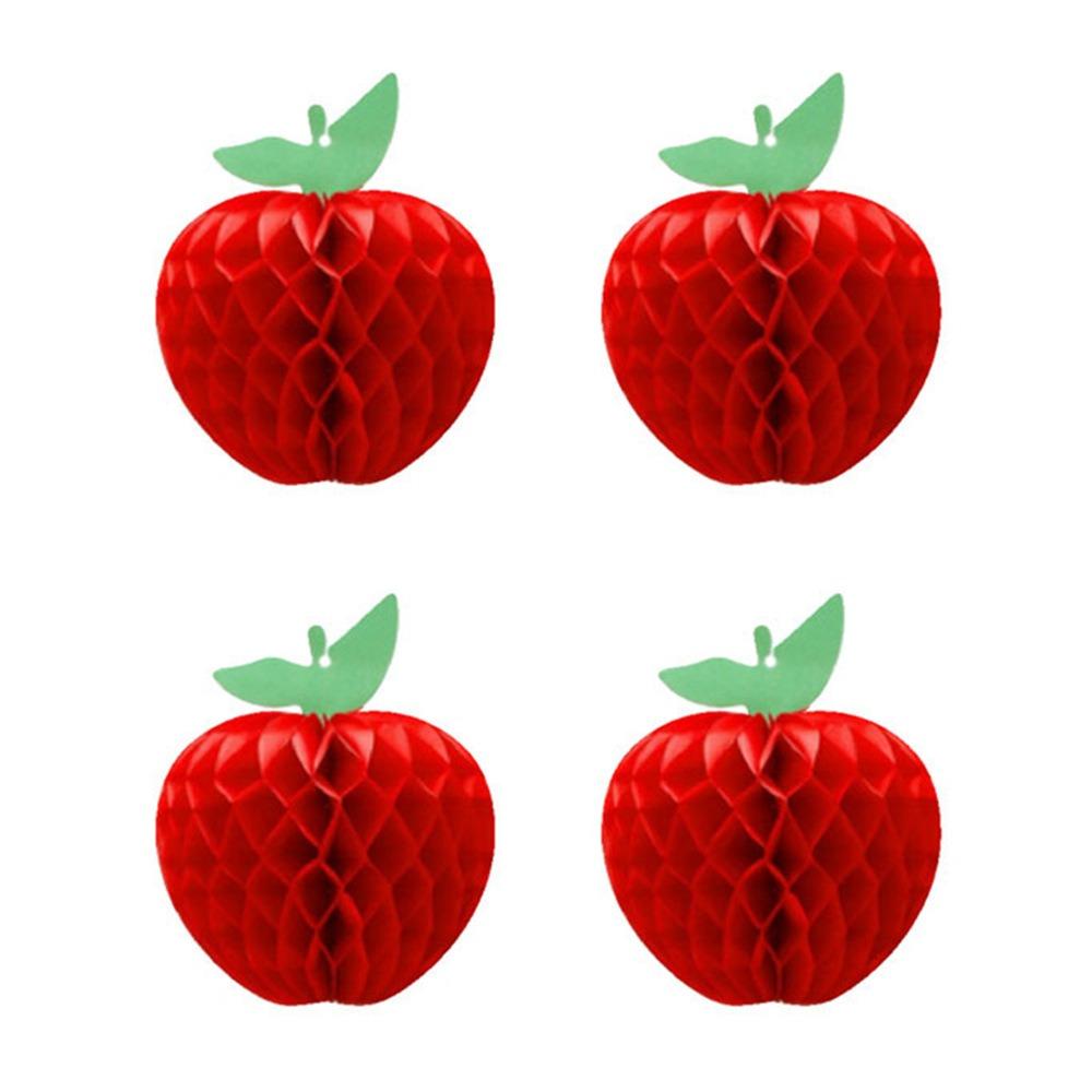 4/6PCS Dia.10cm/17.5cm Apple Garland Art Paper Red Apple Festoon  Wedding Festival