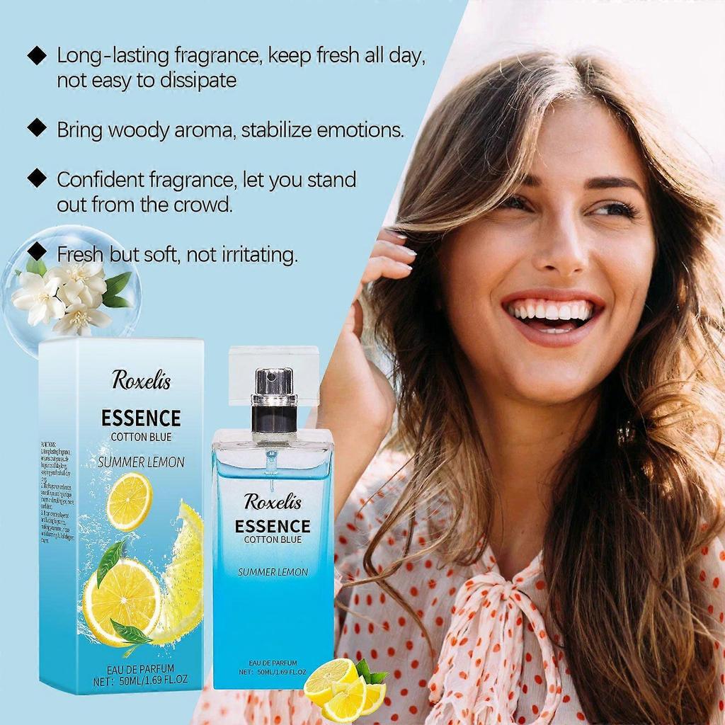 Roxelis Summer Lemon Perfume Natural Fresh Long-Lasting Lemon Energy Fragrance Floral Light Elegant Scent