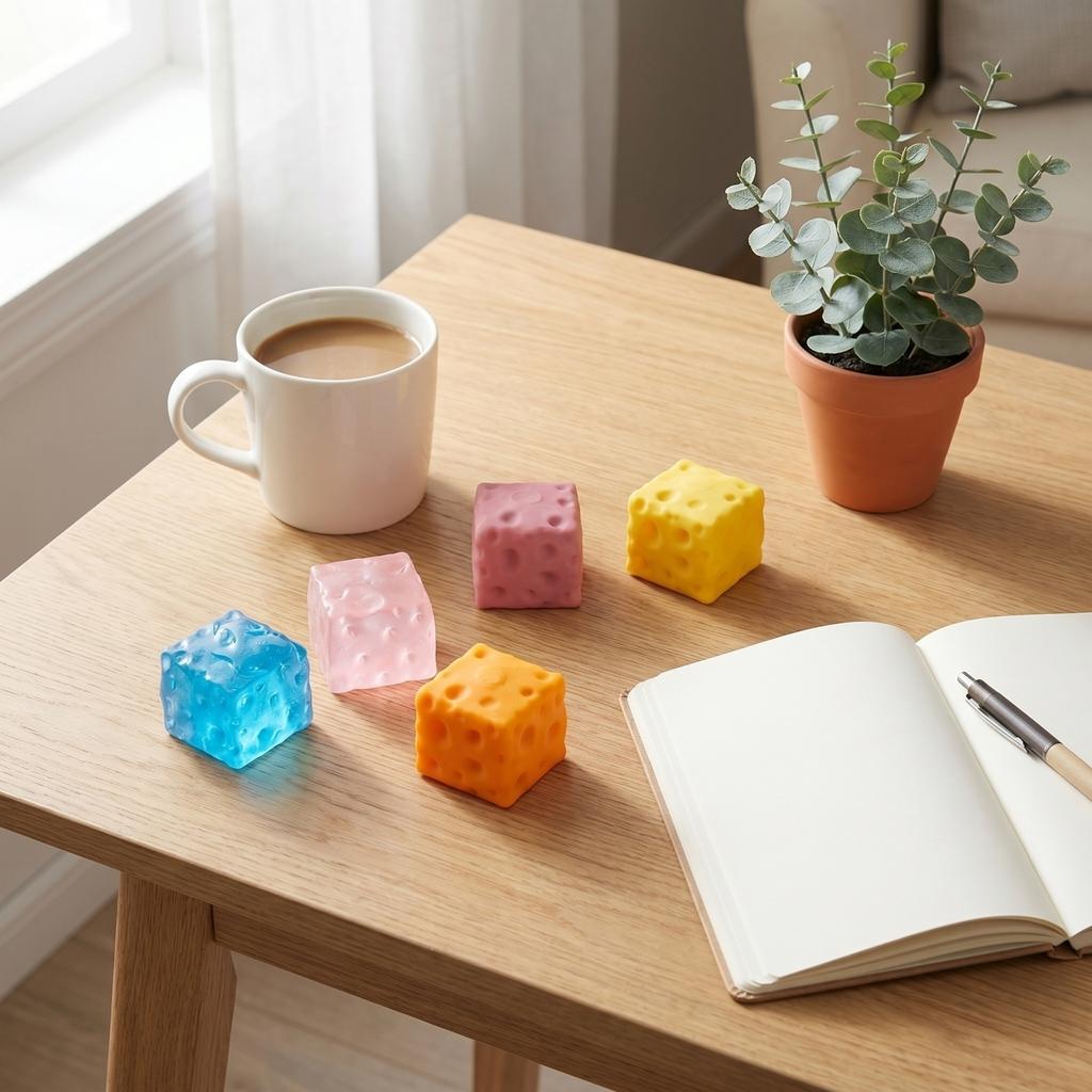Set of 5 Slow Rebound Cheese Squeeze Toys Stress Relief Soft Foam Sensory Fidget Toy for Anxiety and Focus Improvement