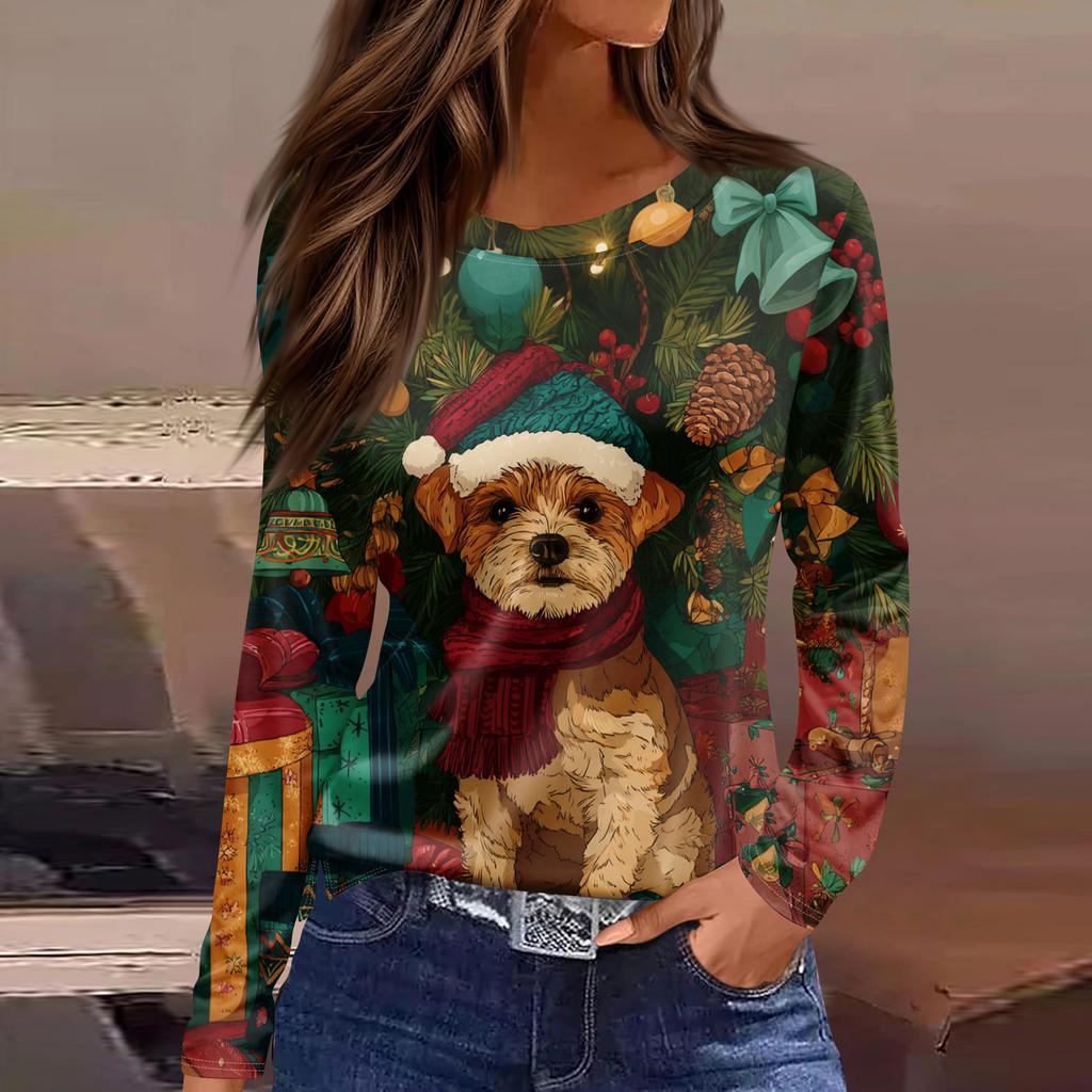 Womens's Fashion Casual Halloween Print V-neck Mid Length Pocket 3/4 Sleeve Top