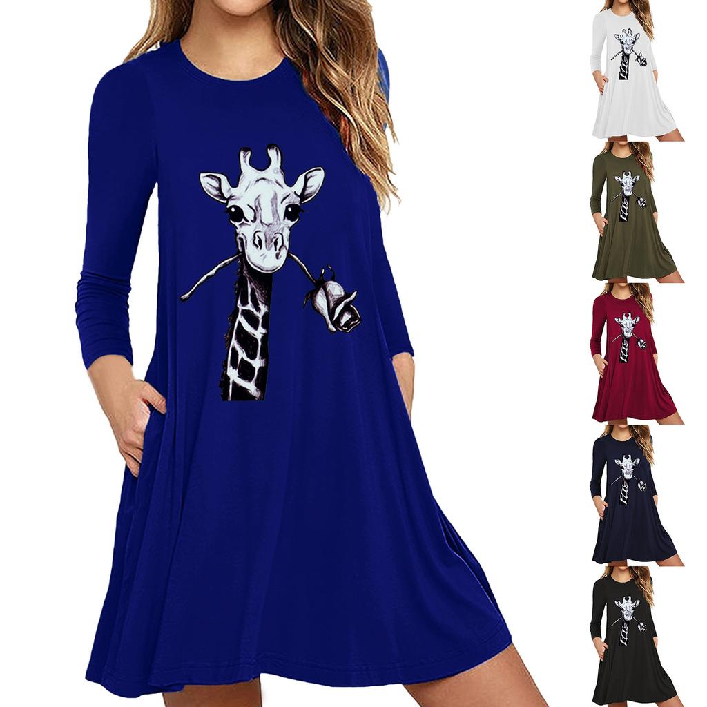 en oferta! Vestidos casuales para mujer de las Señoras de Más el Tamaño de  Manga Corta O-Cuello Bolsillos Impreso Vestidos de las Señoras Vestido de  2021 платье летнее женское \u003e Ropa de