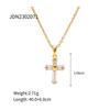 18K Gold Stainless Steel Square Zircon Geometric Pendant Necklace - Non-Fading