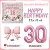 Pink Bow Birthday Balloon Happy Birthday Letter Balloon Used for Wedding, Valentine's Day, Birthday, Proposal Decoration Decor