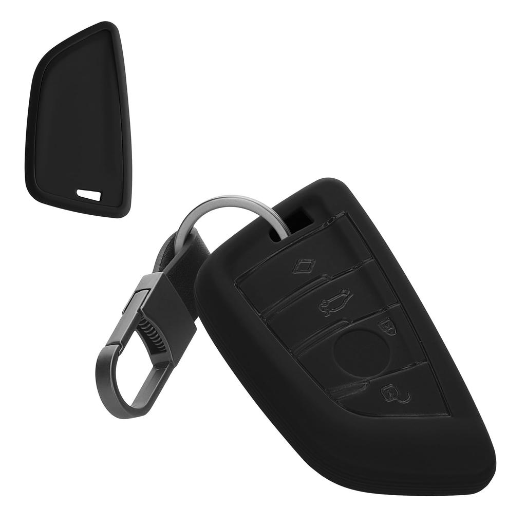 kwmobile Car Key Case for BMW Car Key Smart Key TPU Key Case Key Cover Black with Key Ring 3-Button - - - -