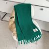 New Knitted Scarf Women's Autumn and Winter Solid Color Korean Version Versatile Tassel Long Warm Men's and Women's Couple Scarf