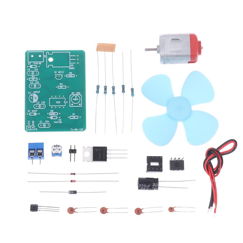 Ne555 Diy Electric Fan Kit Dc 4.5V Motor Pulse Width Speed Controller Kit Diy Electronic Soldering Practice Electronics Training
