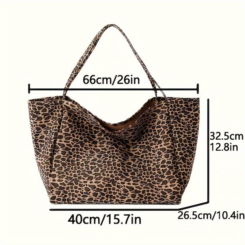 Korean Version of Instagram Style Large Capacity Lazy Style Leopard Print Single Shoulder Tote Bag, New Versatile Commuting Student Bag
