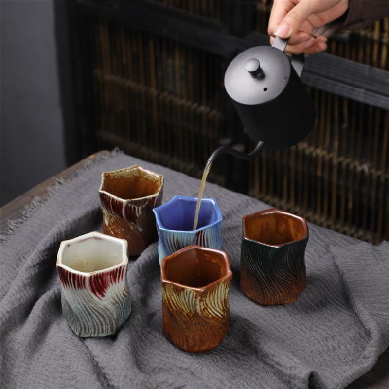 Ceramic Tea Cup Small Teacup Creative Teacup Retro Single Cup Tea Bowl Cup Coarse Pottery Master Cup