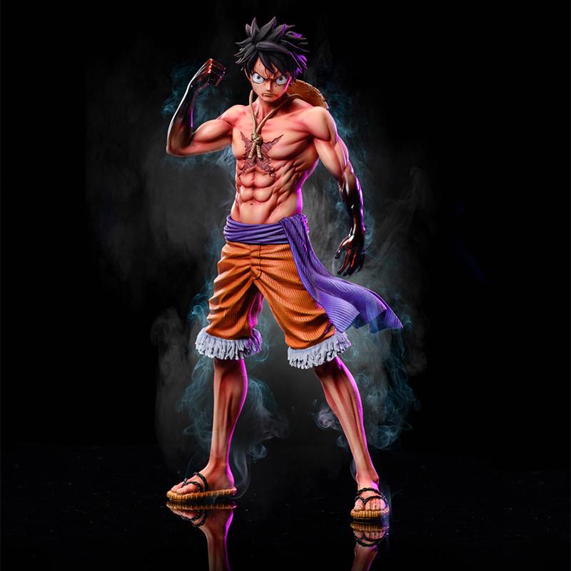 One Piece Figures Busoshoku Haki Emission Monkey D Luffy Action Figure Anime Collection 32cm Gear Second Luffy Statue Model Toys