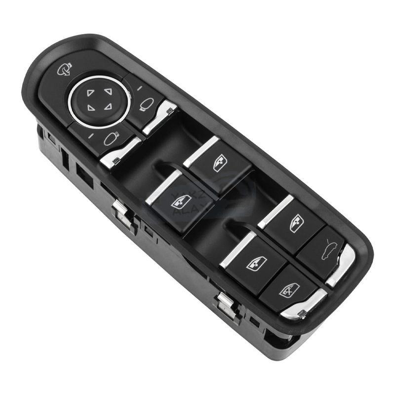 7PP959858RDML Front Left Driver Side Window Control Switch with Glass Button for Porsche Cayenne Panamera 2011-2017 Macan 2015
