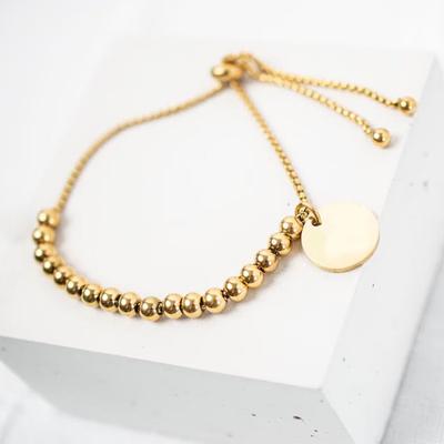 Nastavitelný 18k Zlatý Pár Náramek Korálkový Náramek, Špičkový a Unikátní Design Pocitový Náramek