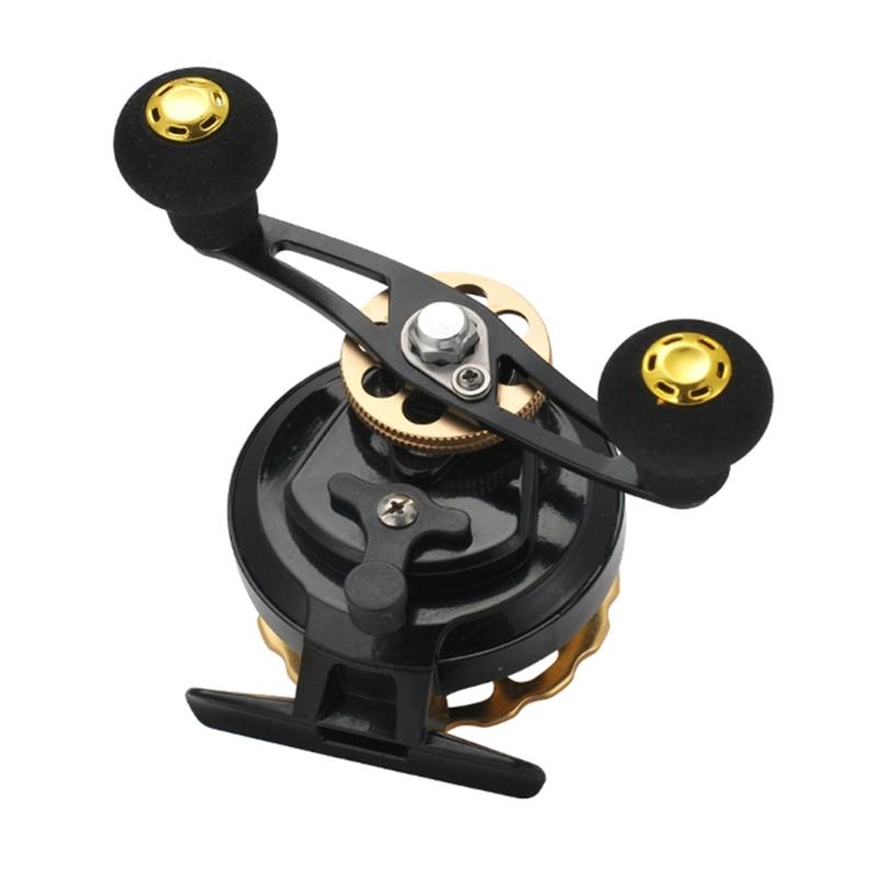 Raft Fishing Reel Aluminum Alloy Fish Line Wheel Right/Left Handed Fishing Raft Wheel Ice Reels Comfortable Grip