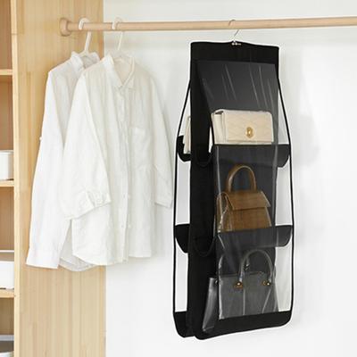 Yousheng Hanging Handbag Organizer Purse Storage Bag with Transparent Window 6 Pockets Wardrobe Purse Organizer for Closet Space Saving Storage