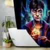 Shower Curtain Featuring a Magical Inspired by Warner Bros., Perfect for a Fantasy-Themed Bathroom Decor And a Distinctive Gif