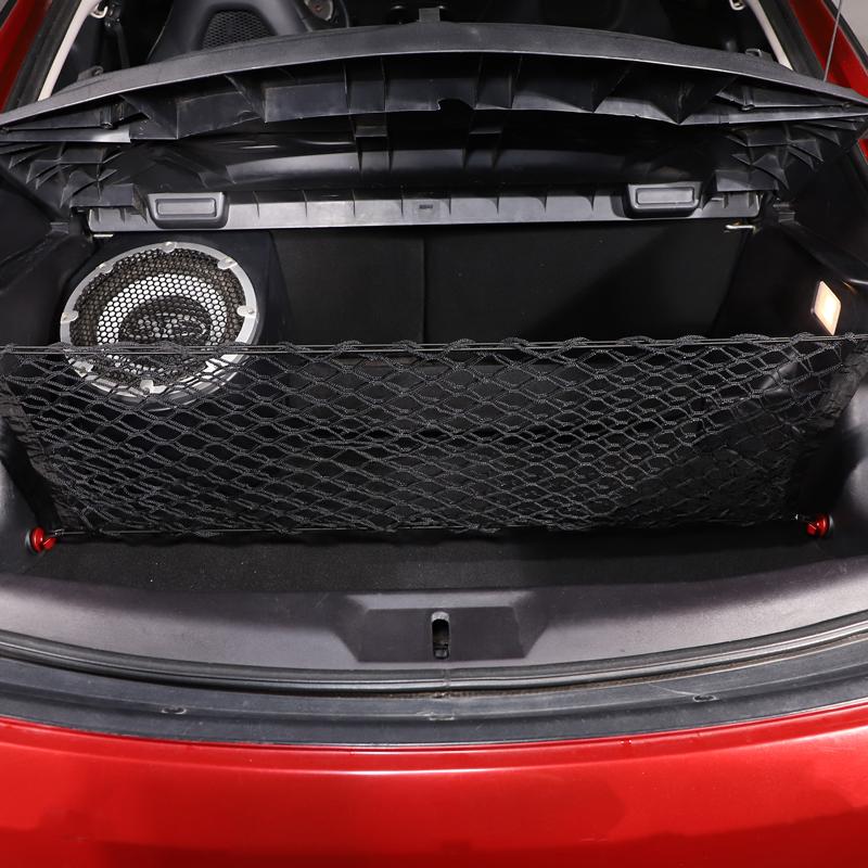For Mitsubishi Eclipse 2008 High Elastic Double Layer Mesh Black Car Trunk Double Layer Mesh Storage Bag Mesh Car