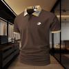 Men's Polo Shirt, with a 2button, checkered, 2tone collar lightweight and moisture-wicking, it stays dry and comfortable even after extended wear.