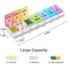 Large 7 Day Pill Organizer 2 Times A Day, Push Button Pill Box, Vitamin Pill