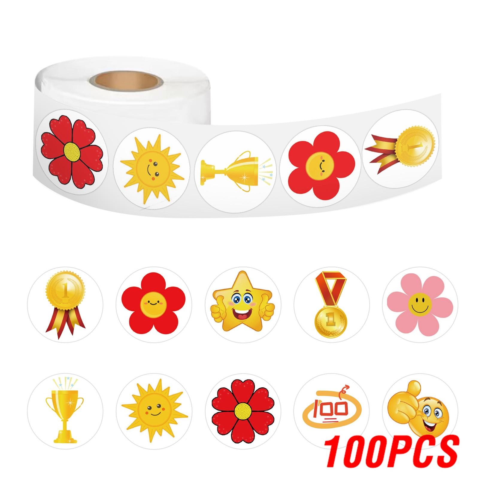 100-500Pcs High-Quality Little High-Quality Red High-Quality Flower High-Quality Reward High-Quality Stickers High-Quality Tape High-Quality