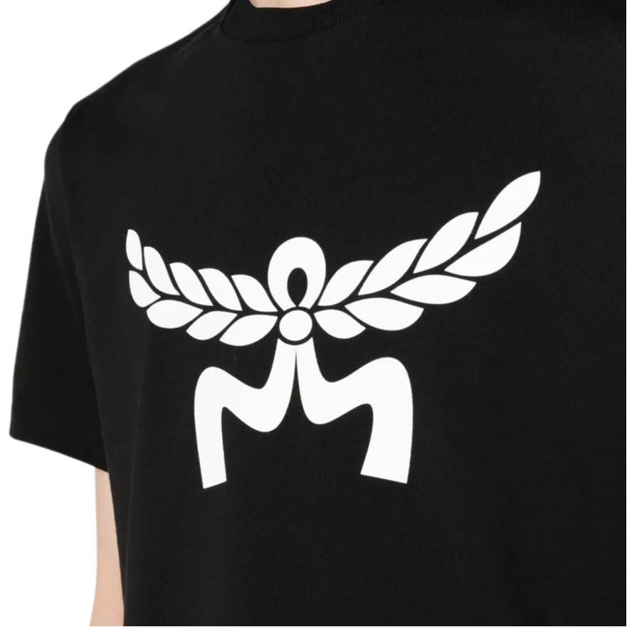 MCM Ss24 Letter Pattern Loose Round Neck Short Sleeve T-Shirt Men Tops Black MHTESMM05BK
