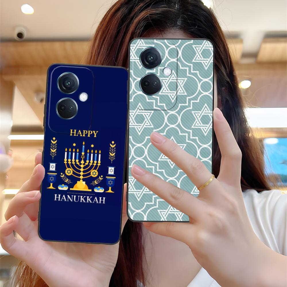 Jewish Hanukkah Mobile Phone Case for OPPO Reno 14 13 12 11 10 9 8 7 6 5 F T Pro 5G Colorful Printing Cover Luxury Cover Pretty