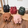 Kleine Karten Tasche Münzbeutel Einfarbige Eimer Tasche PU Leder Handtasche Damen Tasche Einzelne Schultertasche