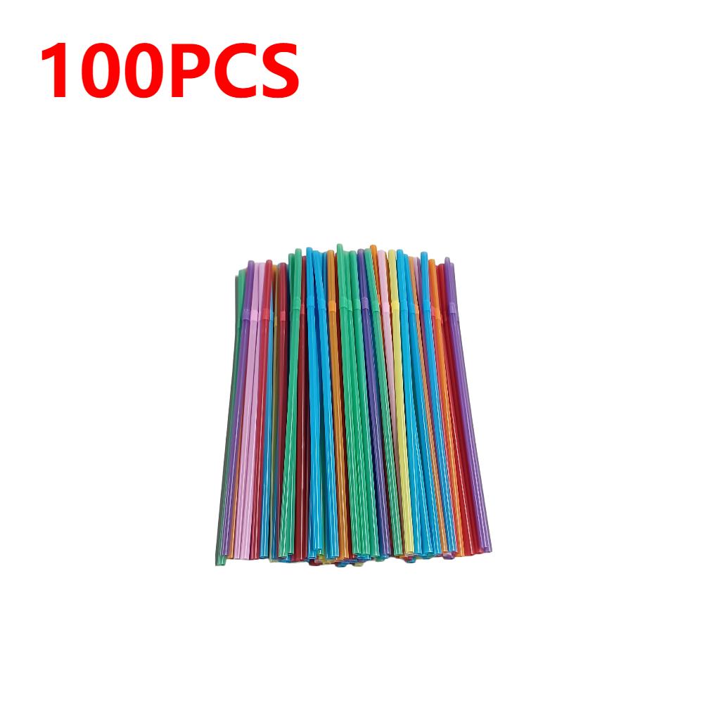 100-500PCS Black/Colorful Drink Straws Beverage Plastic Straw Wedding Party Cocktail Straw for Bar Home Kitchen Wholesale Straws