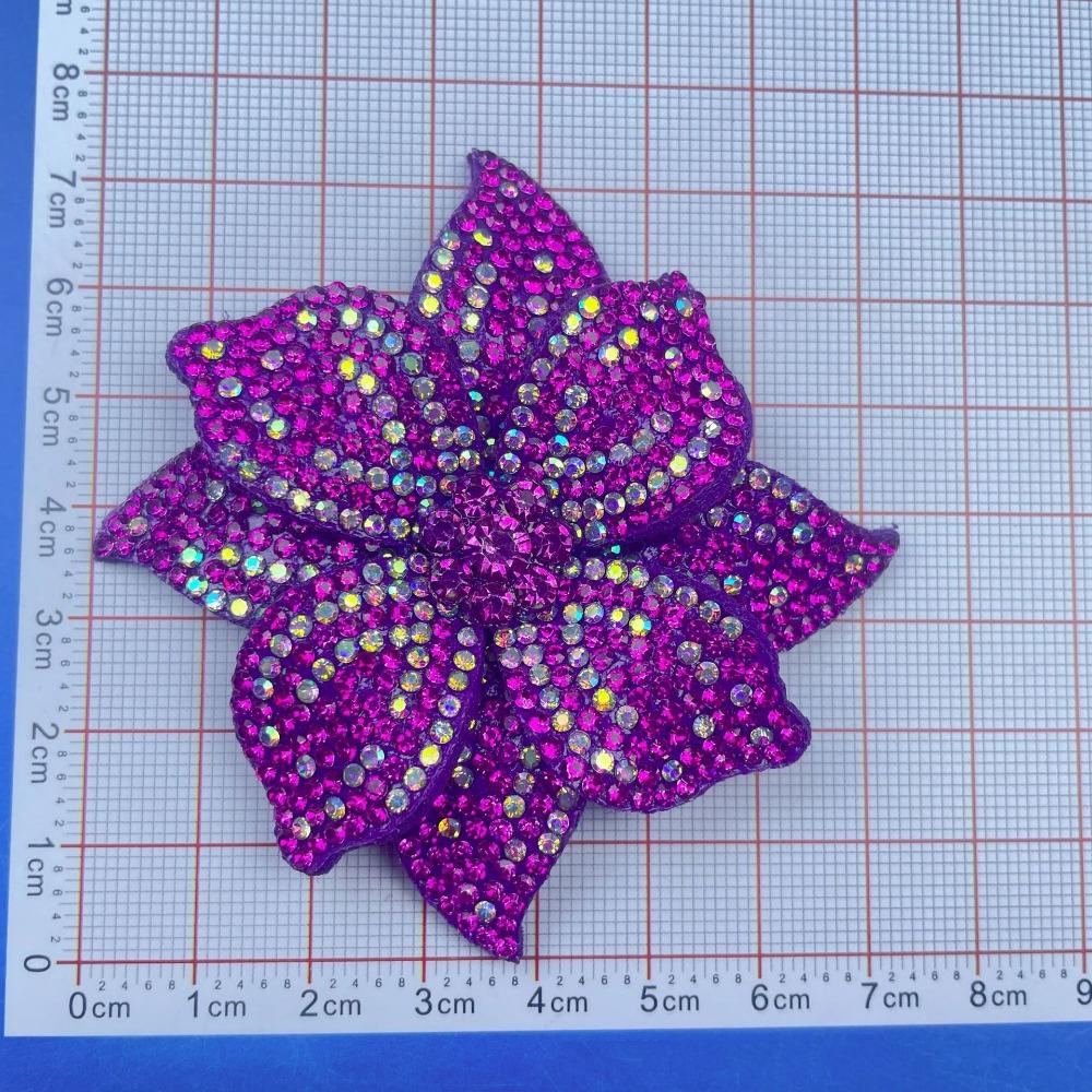 Three-dimensional Rhinestone Flower Patches Sparkling Embellishment Sew-On Applique DIY Craft Sewing Supplies