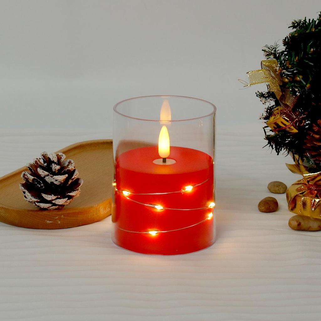 Simulated LED Bullet Candle String Lights - Decorative Acrylic Atmosphere Lights