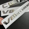 FCUI6 3D Black C63S Logo Letters V8 BITURBO Badge Car Rear Star Sticker Trunk AMG Emblem For Mercedes Benz AMG W205 C205 Accessories