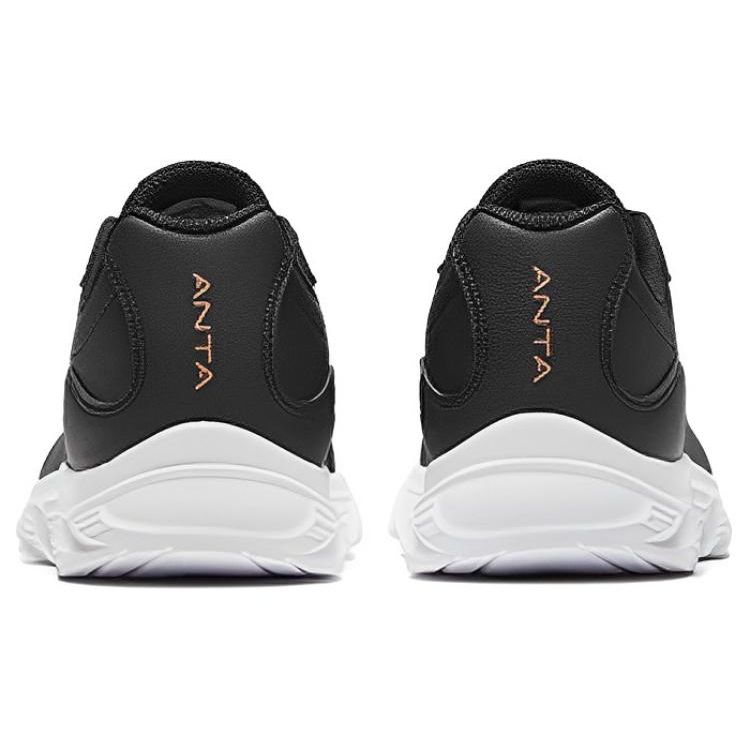 Anta Comfortable Casual Wear Waterproof Low-Top Running Shoes Women sneaker Black White 922355571-6