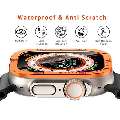 Screen Protector For Apple Watch Ultra 49mm Case Accessories Metal Cover Frame+Tempered Glass For iWatch Ultra 2 49mm Bezel Ring